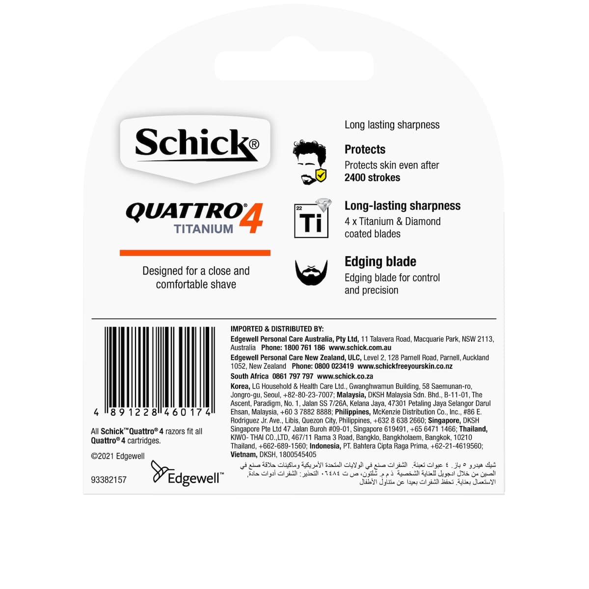 Thumbnail Schick Quattro Titanium Razor Refill Cartridges 4 Pack