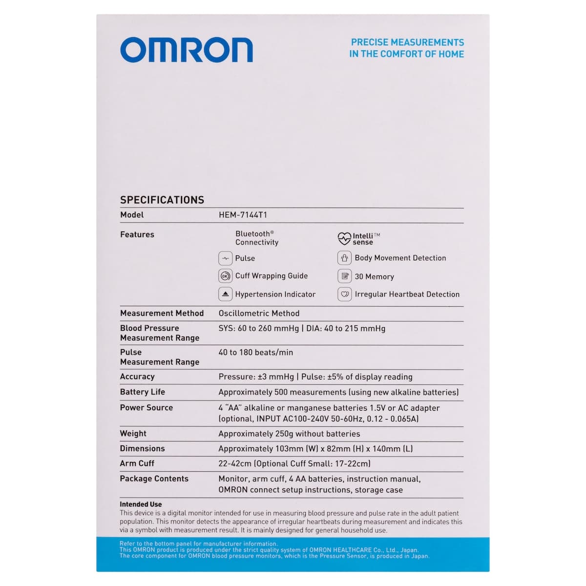 Thumbnail Omron Hem7144T1 Standard Blood Pressure Monitor