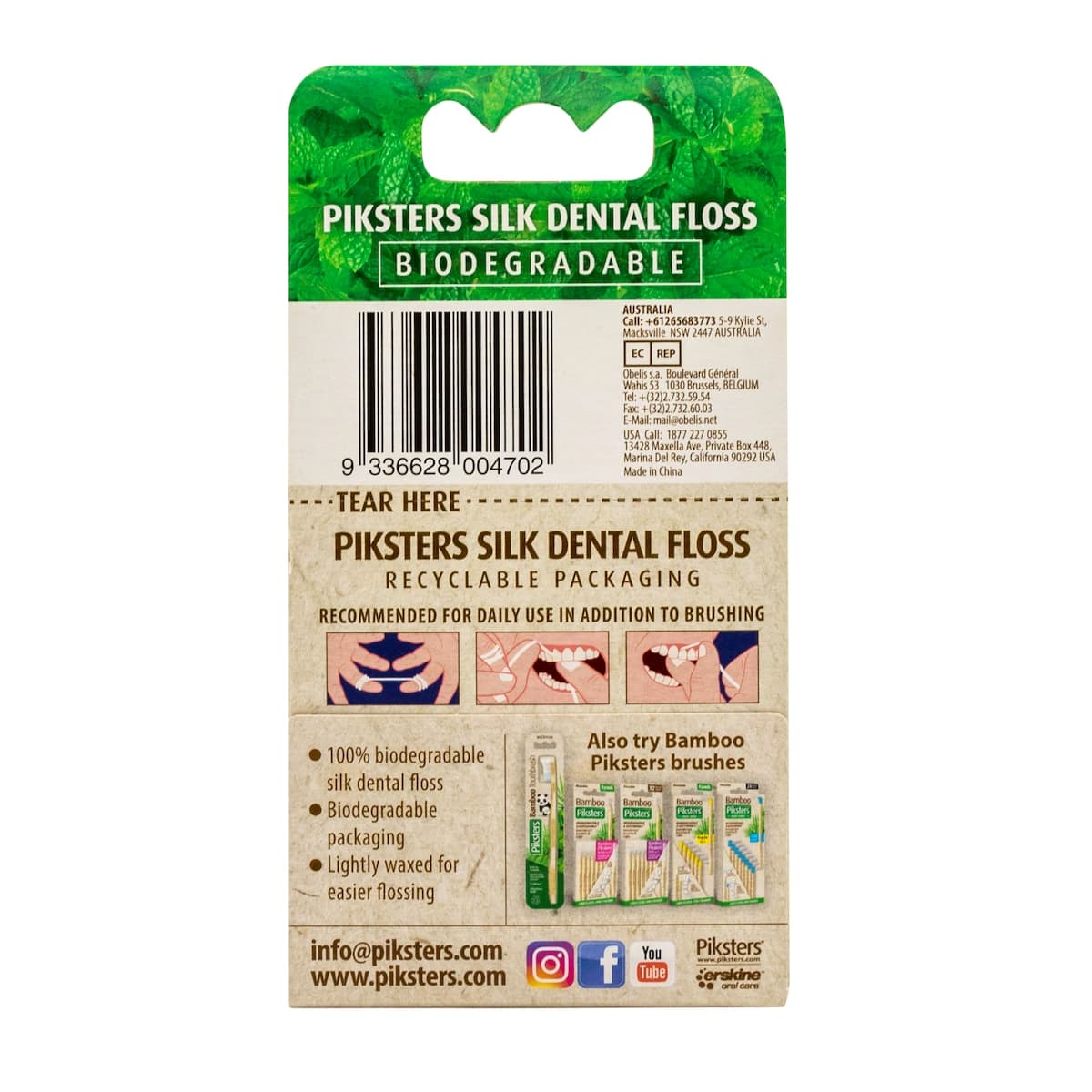 Thumbnail Piksters Natural Silk Floss Spearmint Flavour 25M