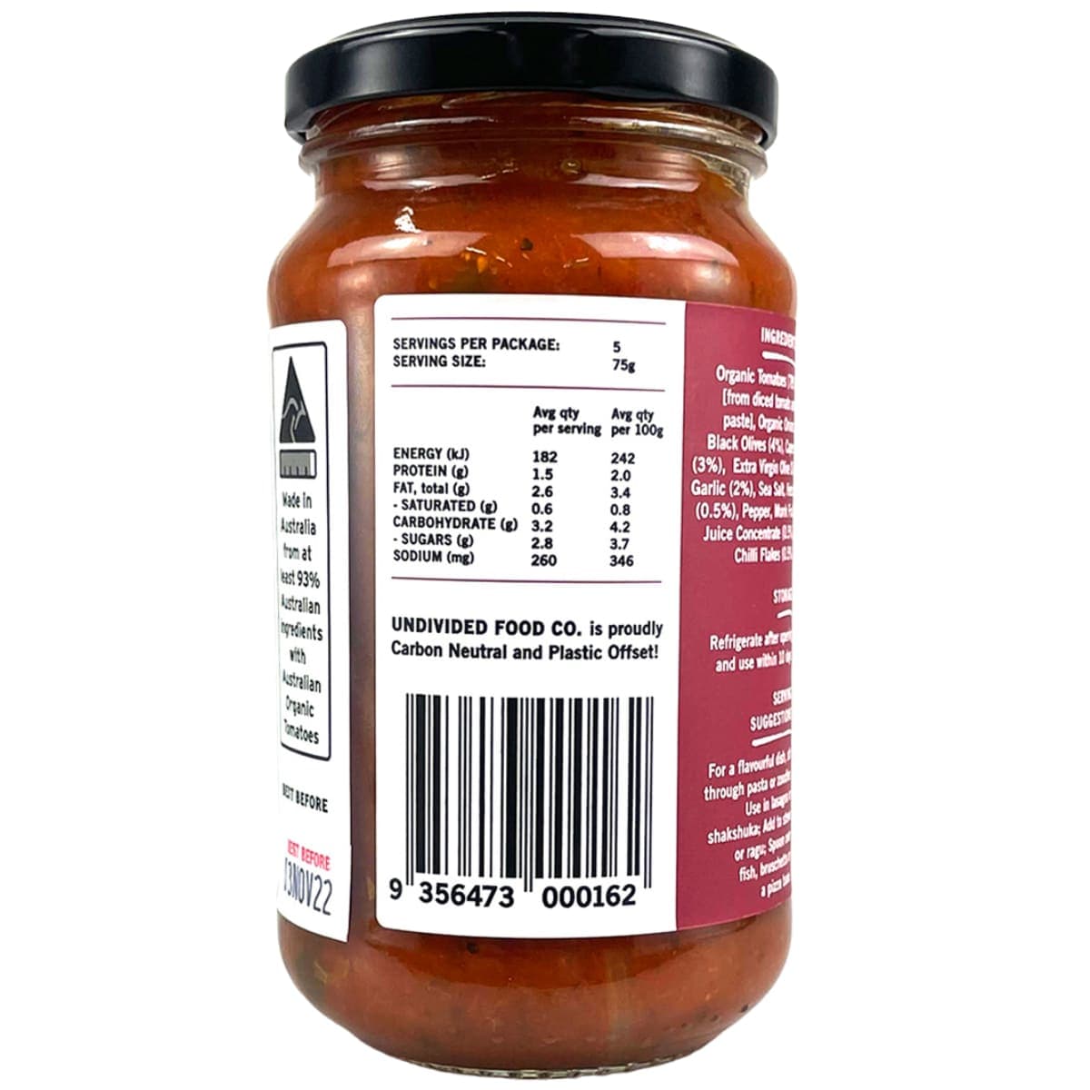 Thumbnail Undivided Food Co Good Sugo Puttanesca Sauce 375G