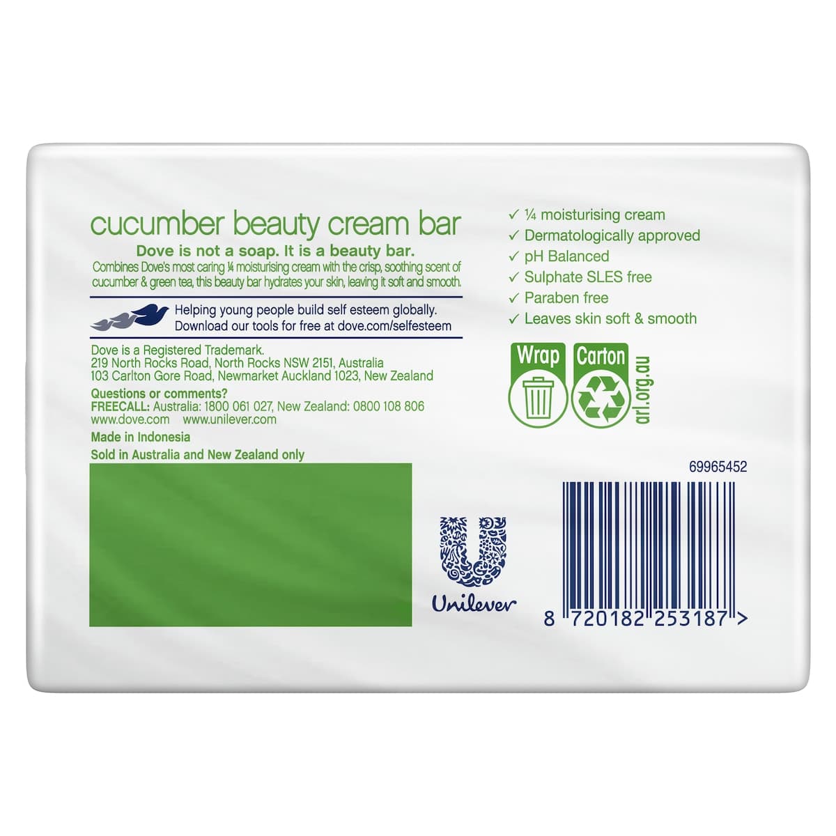 Thumbnail Dove Cucumber & Green Tea Beauty Cream Bar 90G X 4 Bars