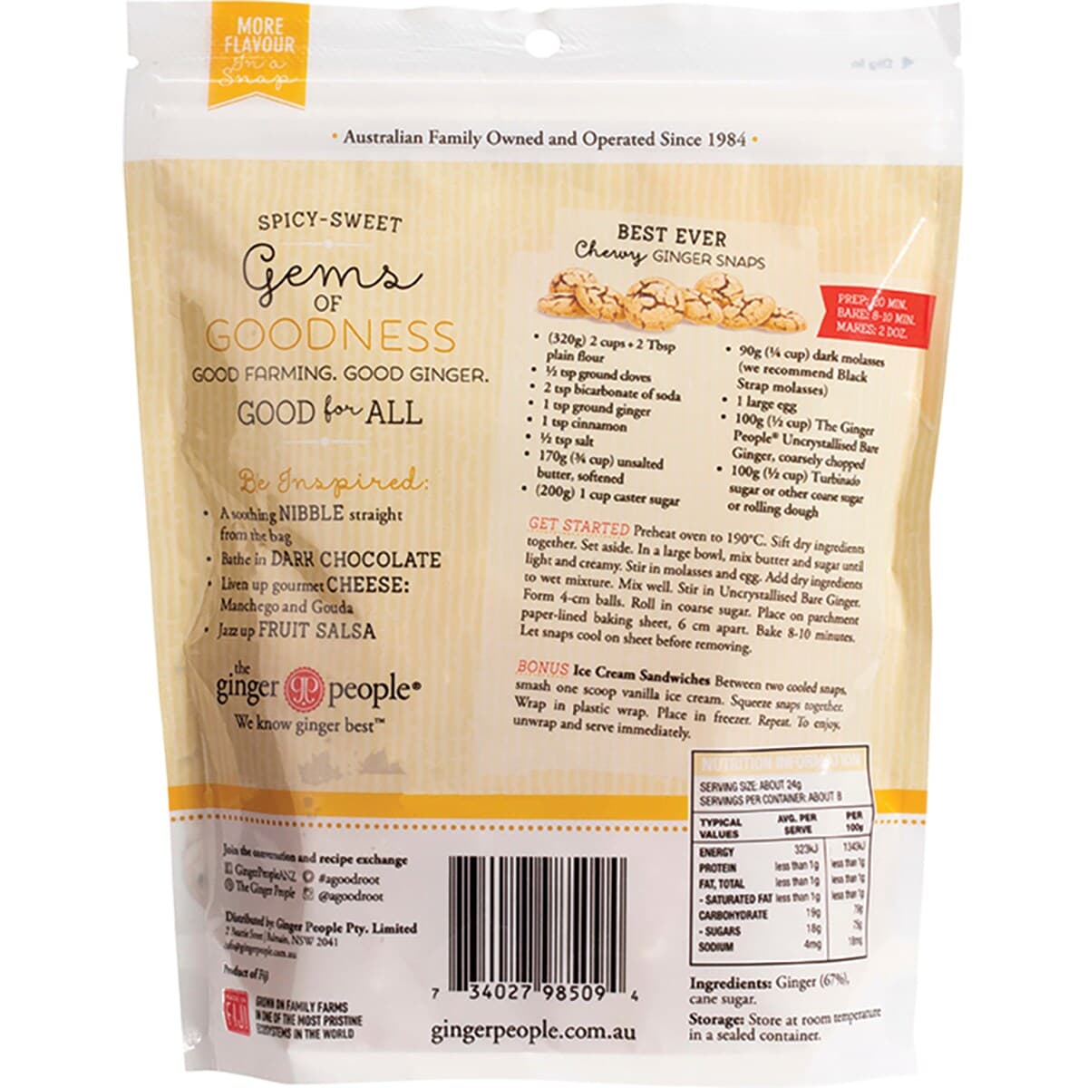 Thumbnail The Ginger People Uncrystallised Bare Ginger 200G