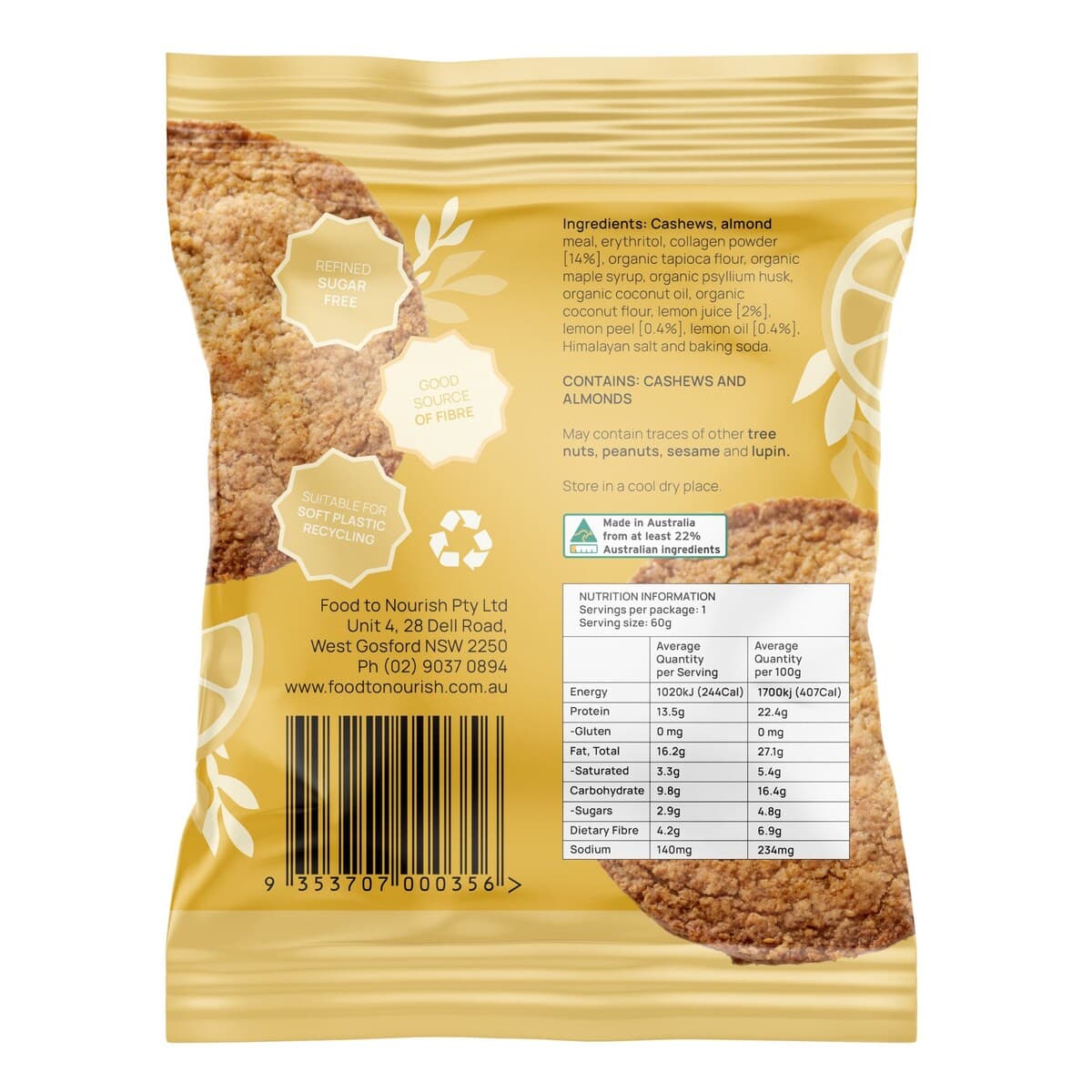 Thumbnail Food To Nourish Protein Cookie Lemon Shortbread 60G