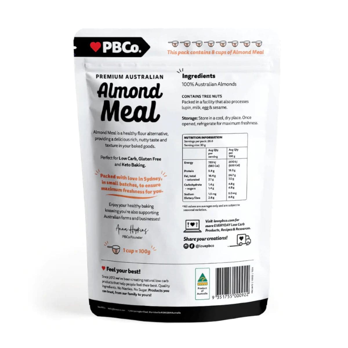 Thumbnail Pbco. Premium Australian Almond Meal 800G