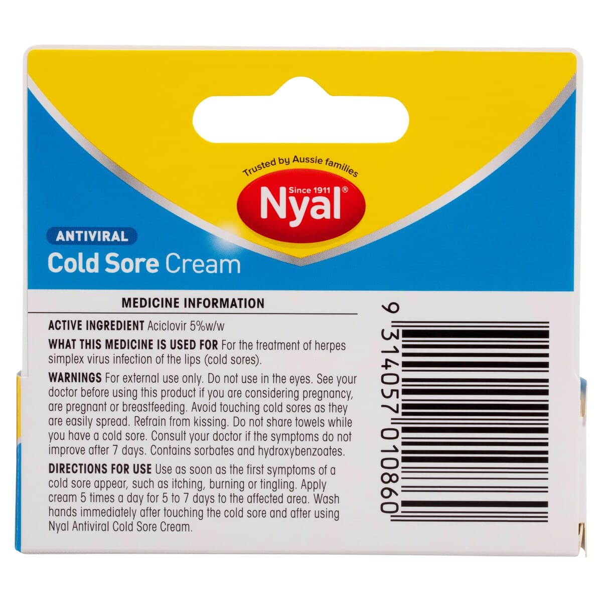 Thumbnail Nyal Antiviral Cold Sore Cream 5G