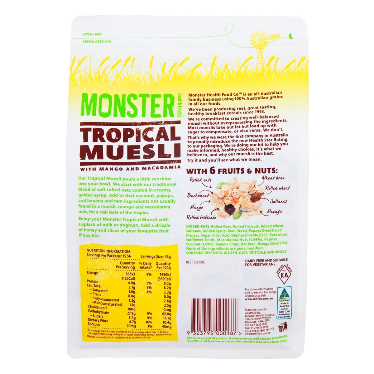 Thumbnail Monster Health Food Co Tropical Muesli Mango Macademia 700G