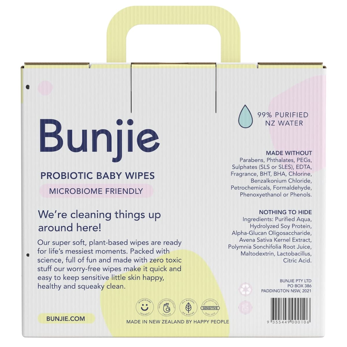 Thumbnail Bunjie Probiotic Baby Wipes 3 X 80 Wipes