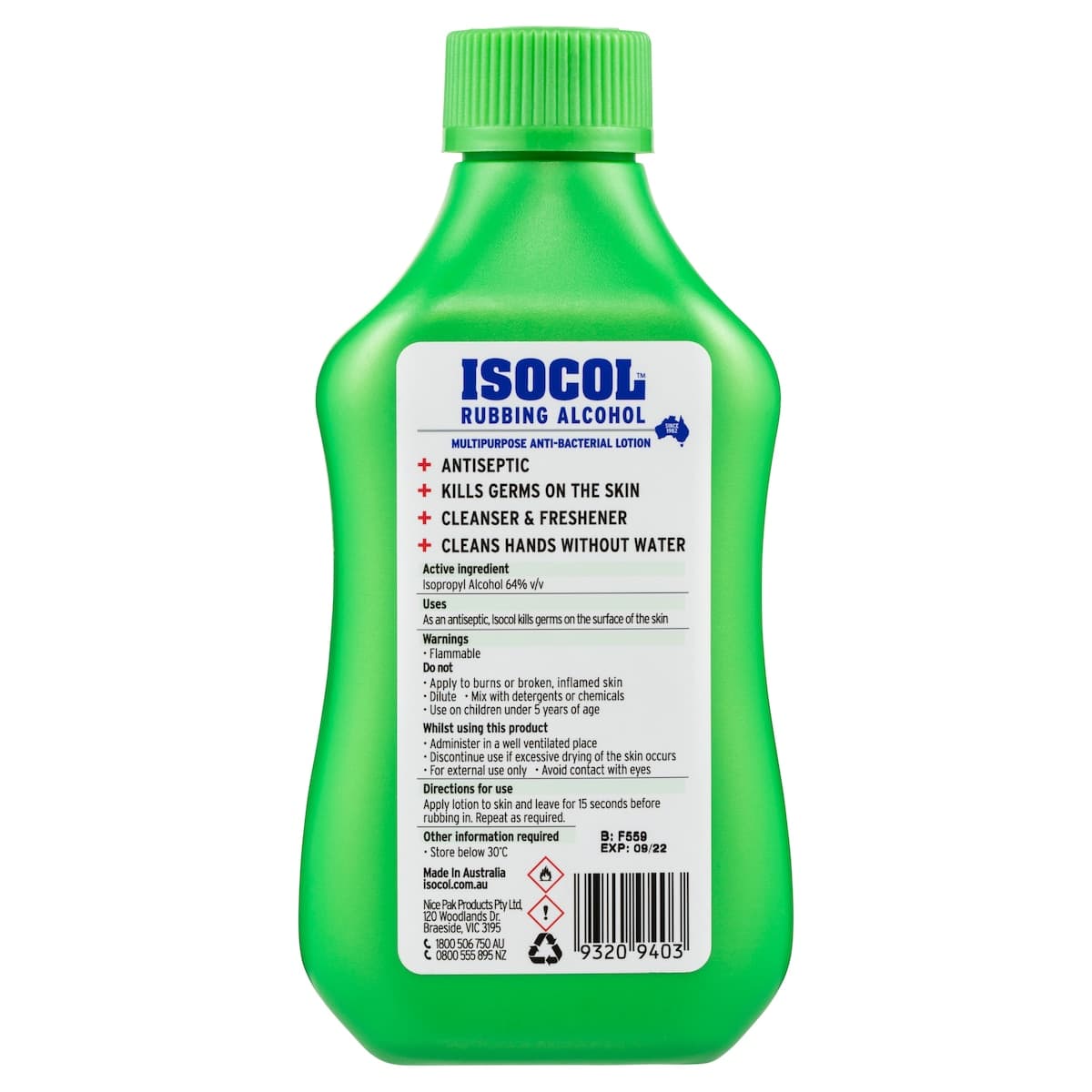 Thumbnail Isocol Antiseptic Rubbing Alcohol Lotion 345Ml