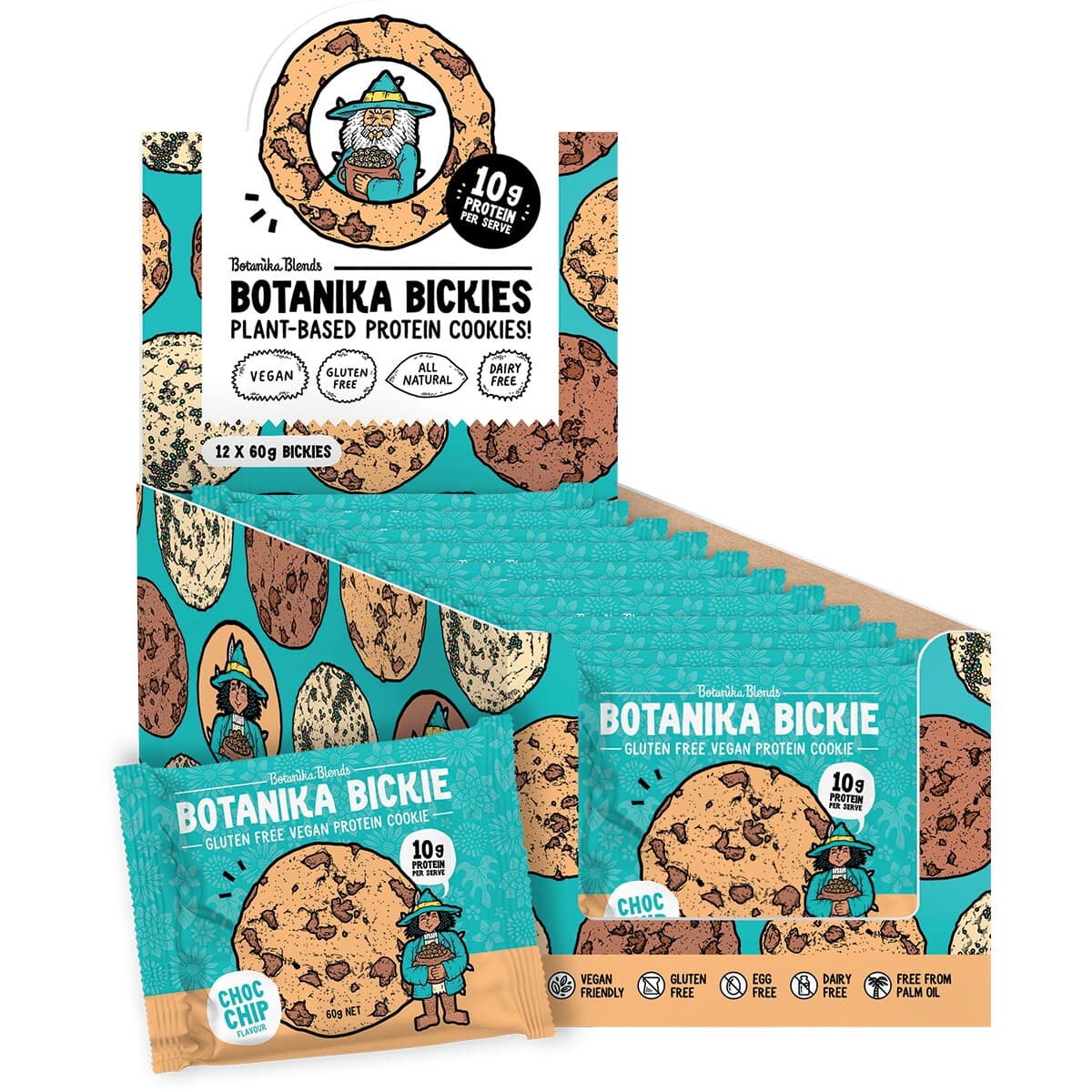 Thumbnail Botanika Bickies Plant Based Protein Cookies Choc Chip12 X 60G