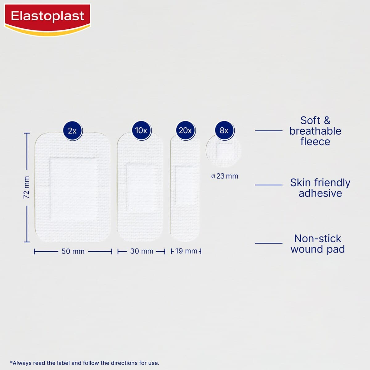 Thumbnail Elastoplast Sensitive Hypoallergenic Strips Assorted 40 Pack