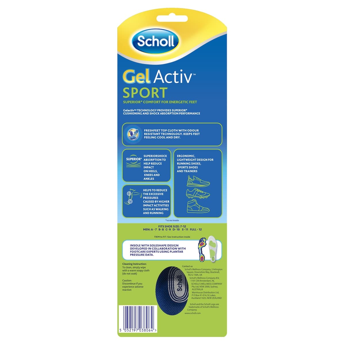 Thumbnail Scholl Gel Activ Sport Insoles Men 7-12 1 Pack