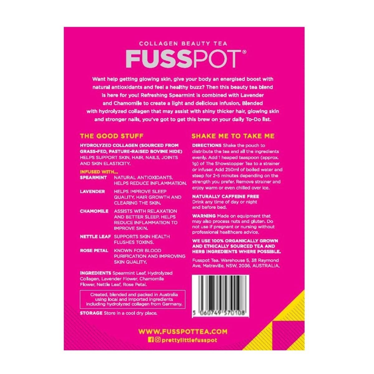 Thumbnail Fusspot Collagen Beauty Tea The Showstopper Loose Leaf Tea 70G