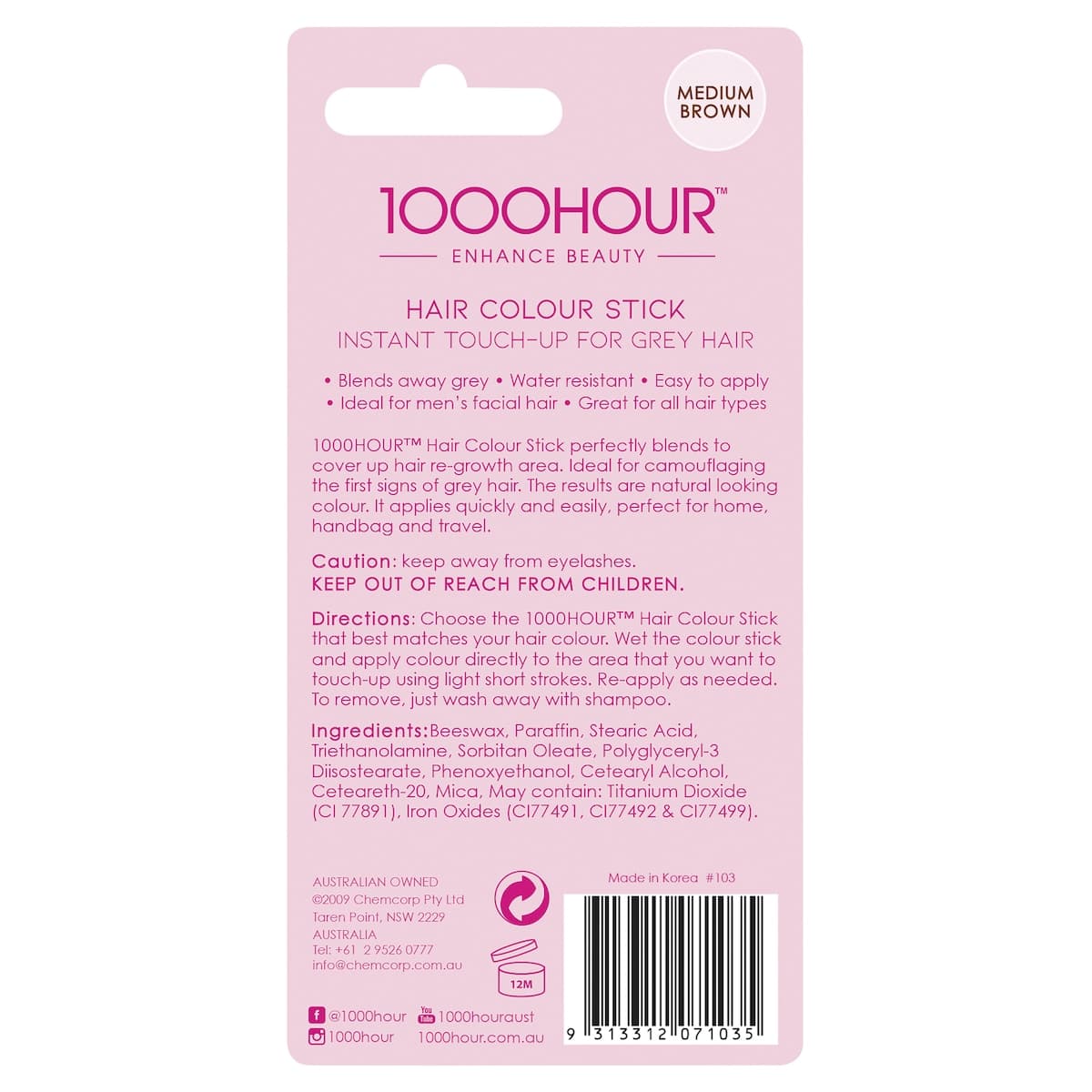 Thumbnail 1000 Hour Hair Colour Stick Medium Brown