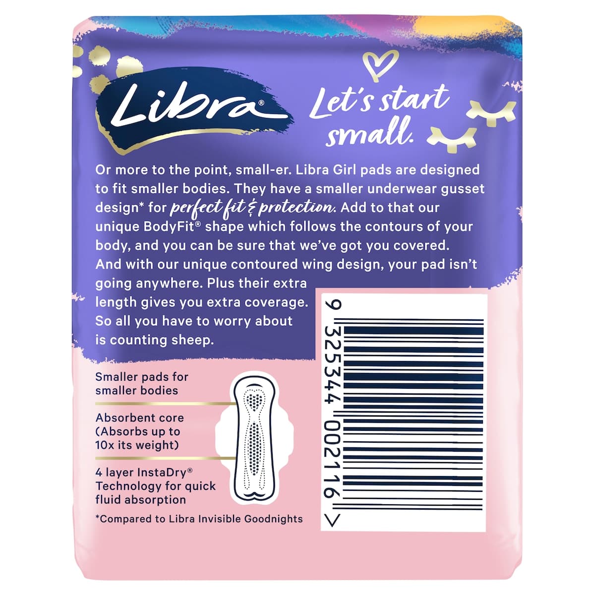 Thumbnail Libra Girl Goodnight Pads With Wings 10 Pack