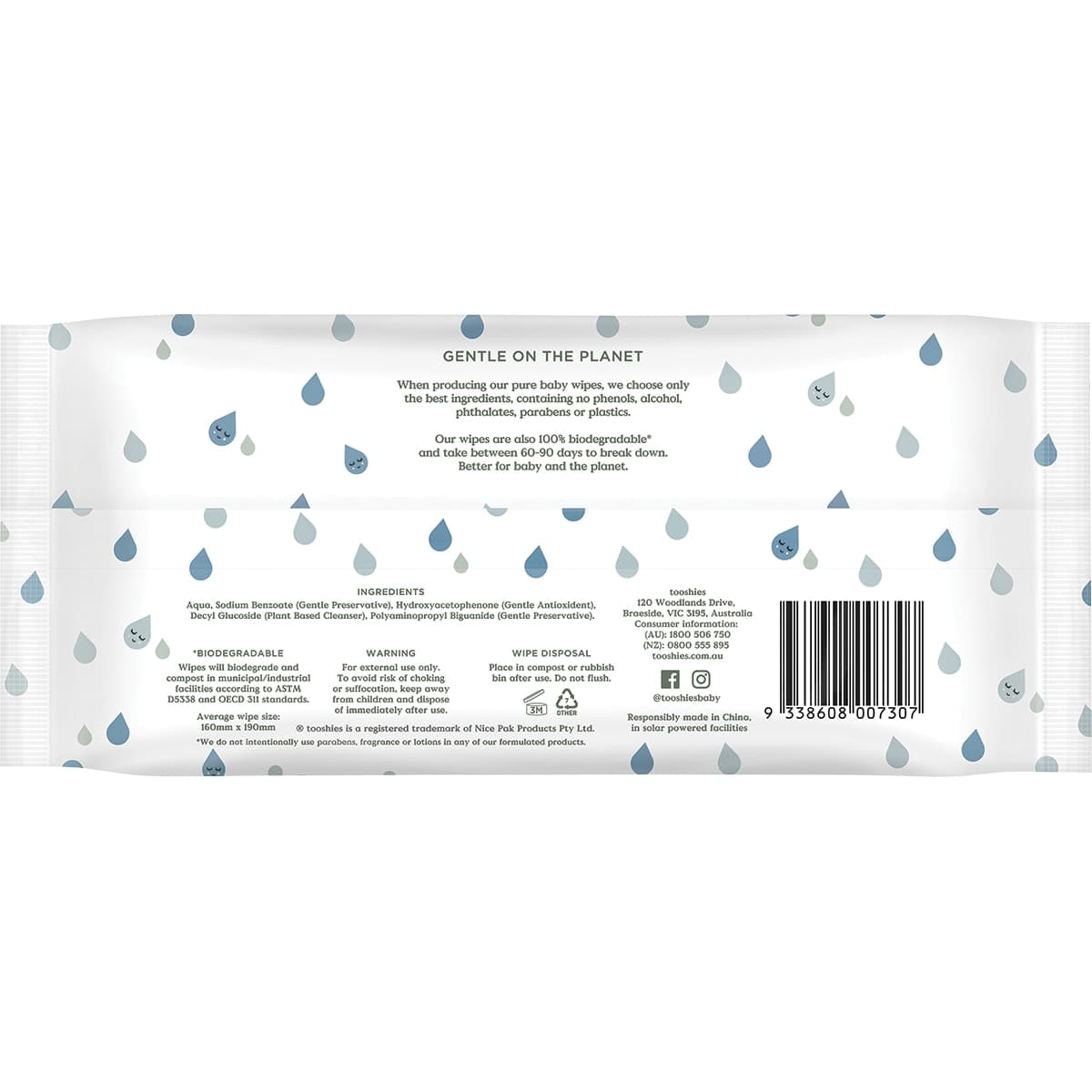 Thumbnail Tooshies By Tom Pure Water Baby Wipes 70 Pack