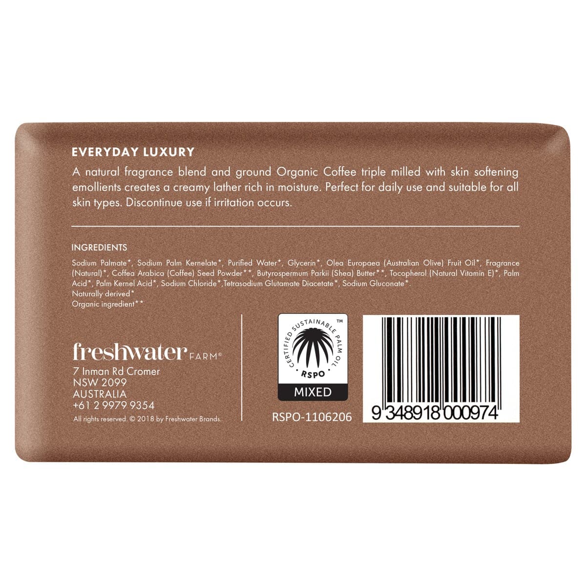 Thumbnail Freshwater Farm Organic Coffee Body Bar 200G