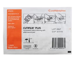 Cutifilm Plus Waterproof Dressing White 8Cm X 10Cm Single By Smith & Nephew