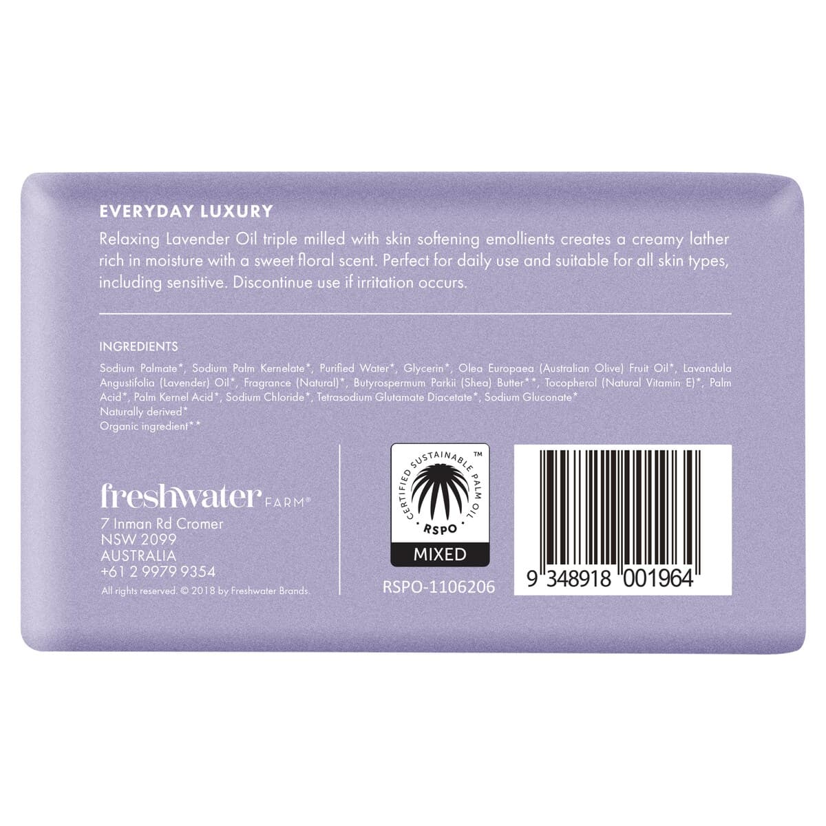 Thumbnail Freshwater Farm Lavender Oil Body Bar 200G