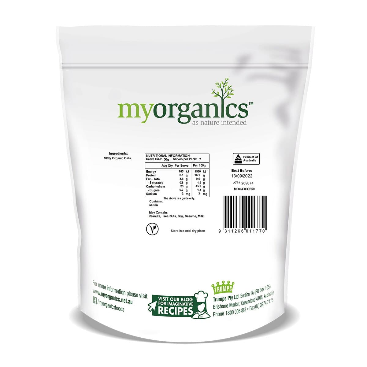 Thumbnail My Organics Oat Bran 350G