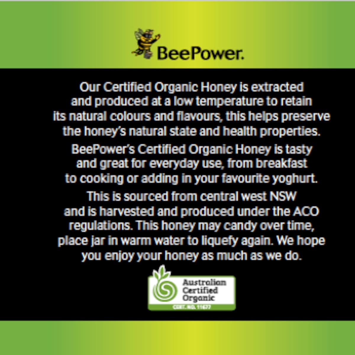 Thumbnail Beepower Organic Raw Honey 500G