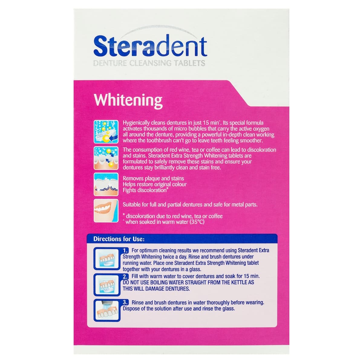 Thumbnail Steradent Extra Strength Denture Cleansing Tablets Whitening 48 Tablets