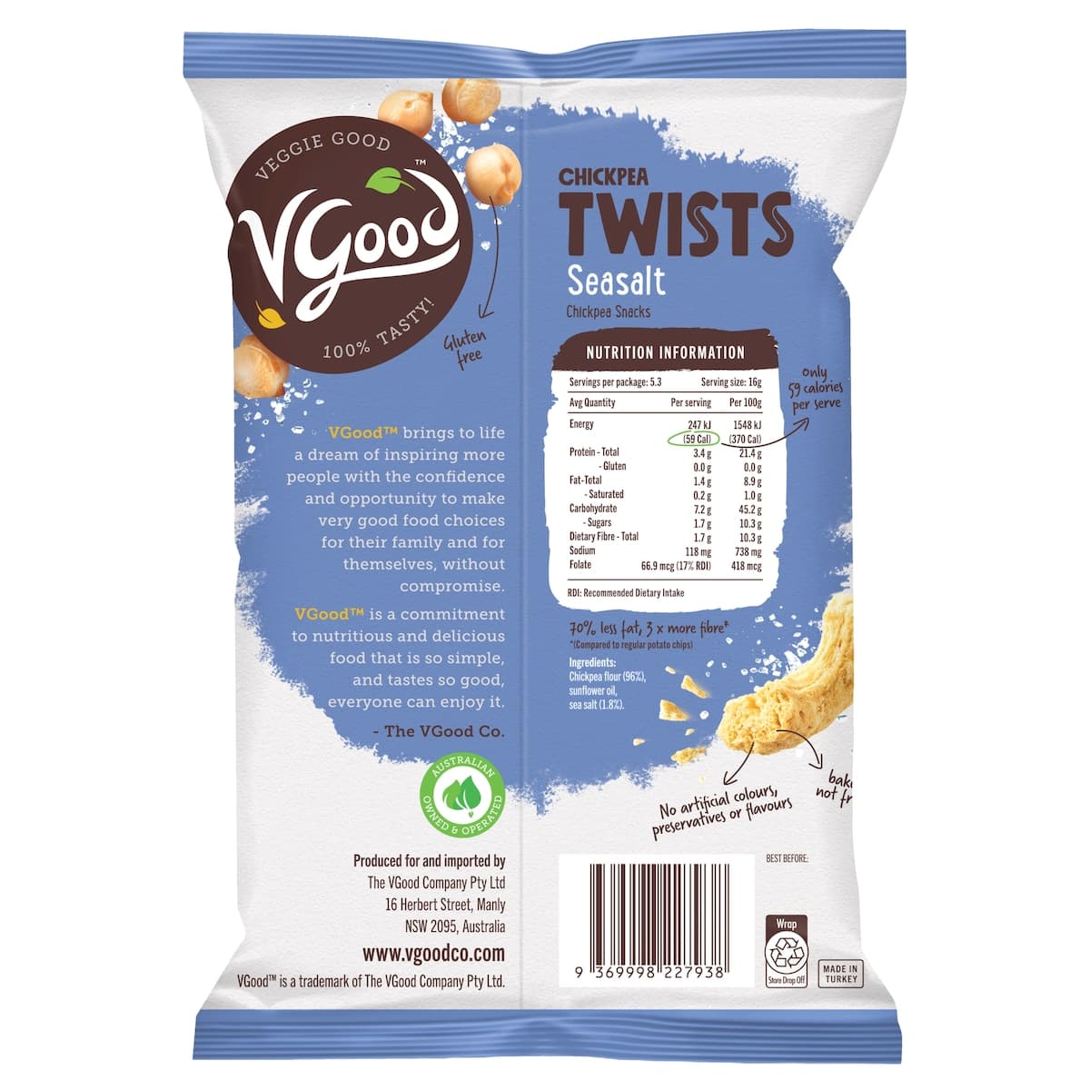 Thumbnail Vgood Chickpea Twists Sea Salt 85G