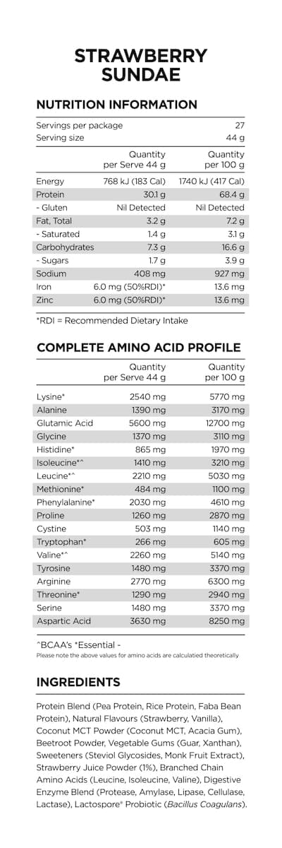 Thumbnail Pranaon Power Plant Protein Strawberry Sundae 500G