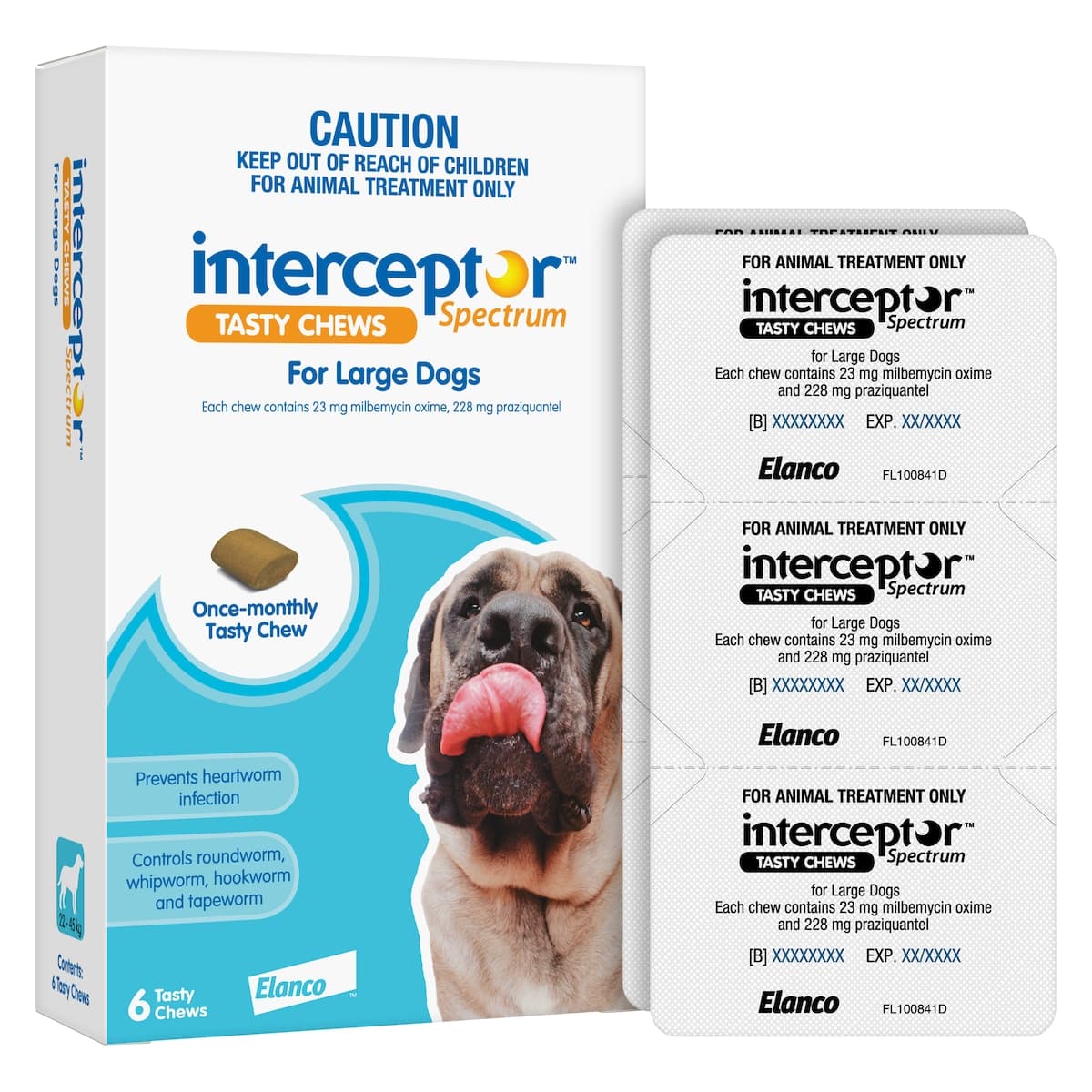 Thumbnail Interceptor Spectrum Blue Large 22-45Kg 6 Tasty Chews