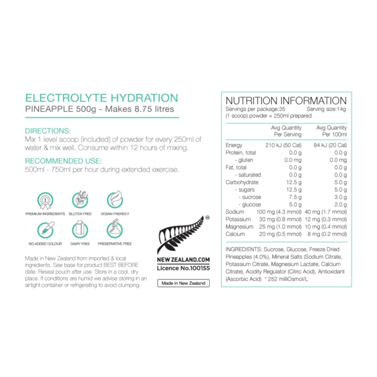 Thumbnail Pure Electrolyte Hydration Pineapple 500G