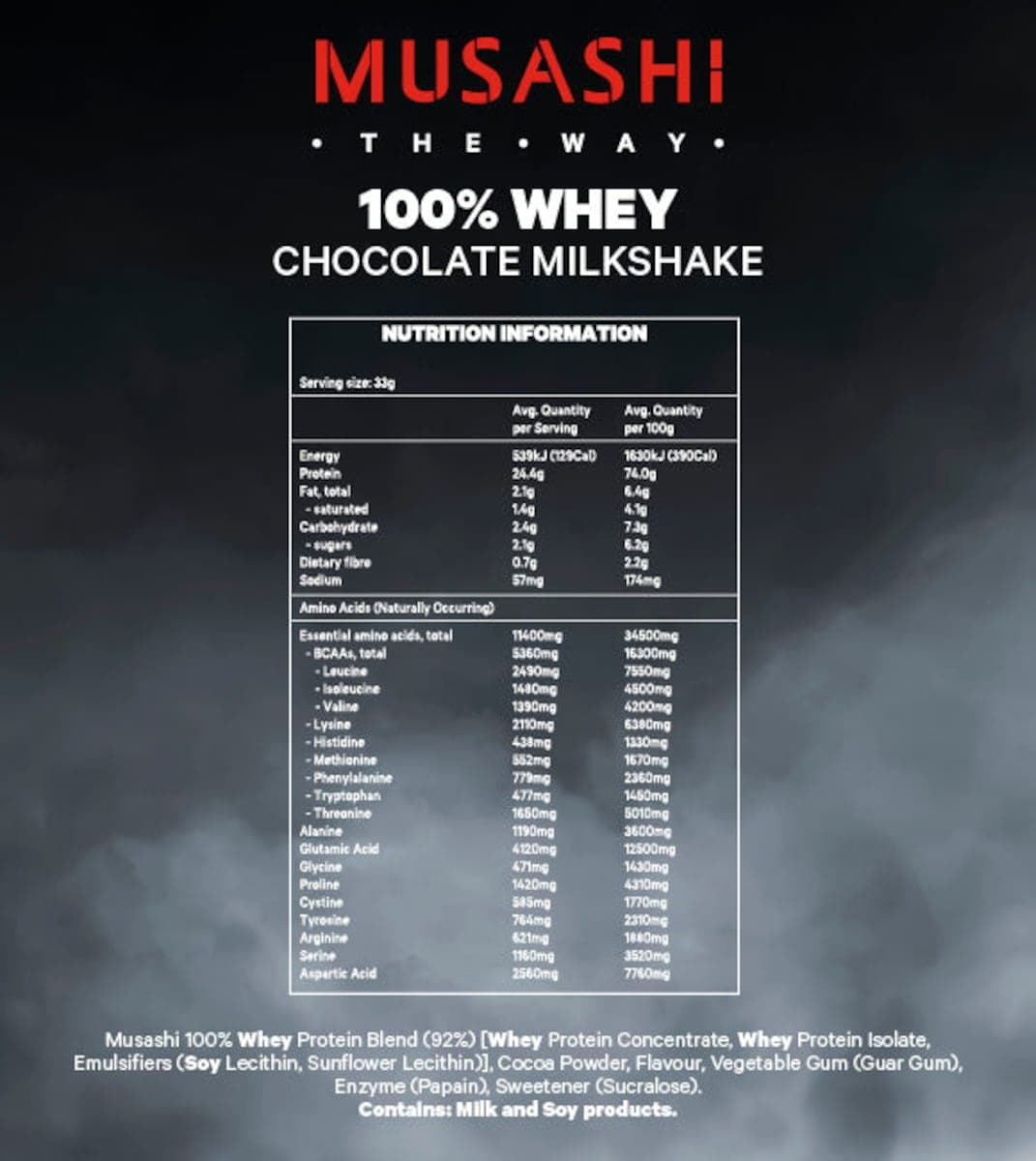 Thumbnail Musashi 100% Whey Chocolate Milkshake 2Kg