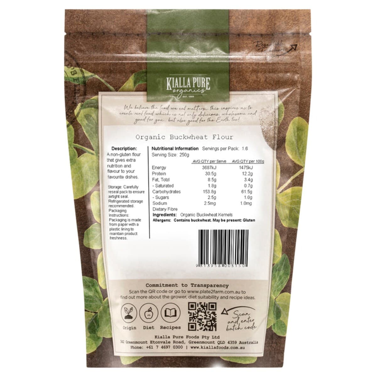 Thumbnail Kialla Organic Buckwheat Flour 400G