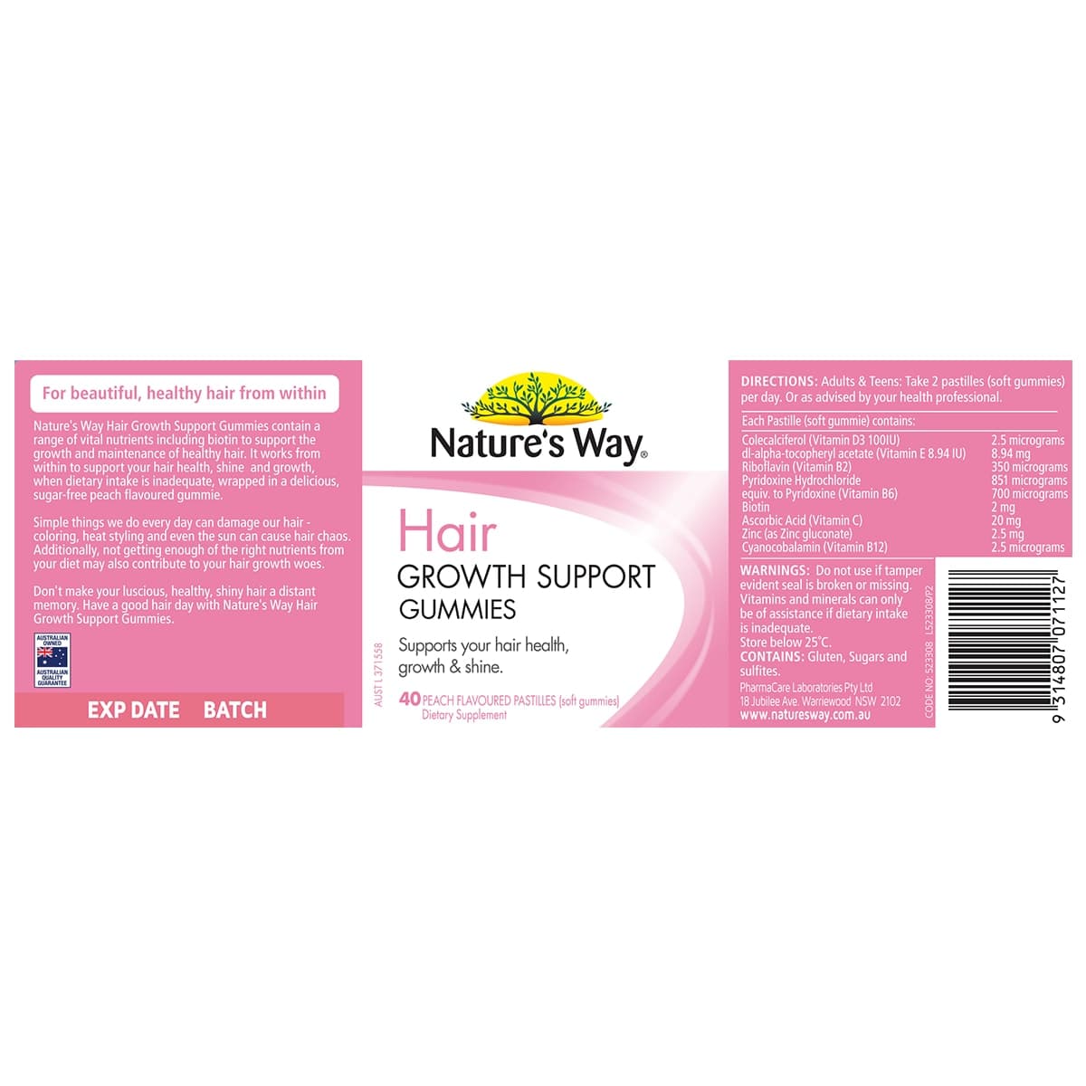 Thumbnail Natures Way Hair Growth Support Gummies 40 Pack