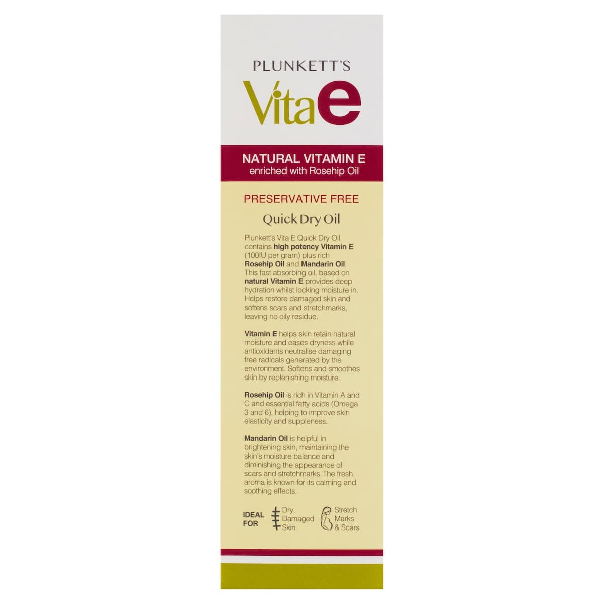 Thumbnail Plunketts Vitae Natural Vitamin E Quick Dry Oil 125Ml