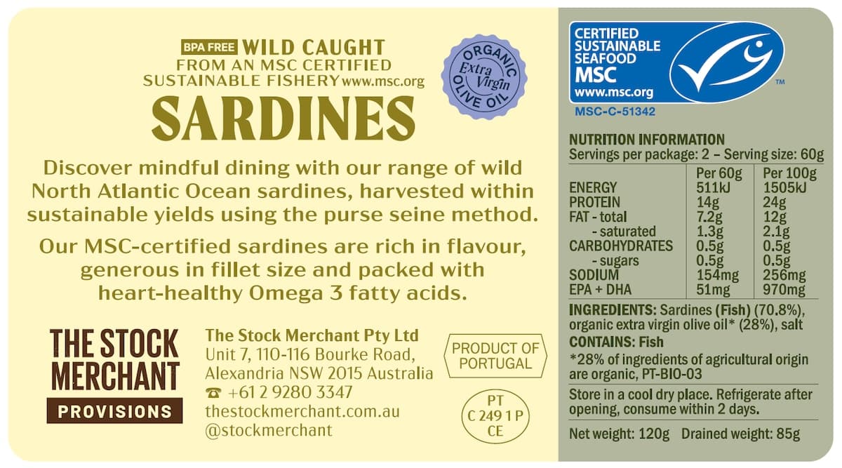 Thumbnail The Stock Merchant Msc Sardines In Extra Virgin Olive Oil 120G