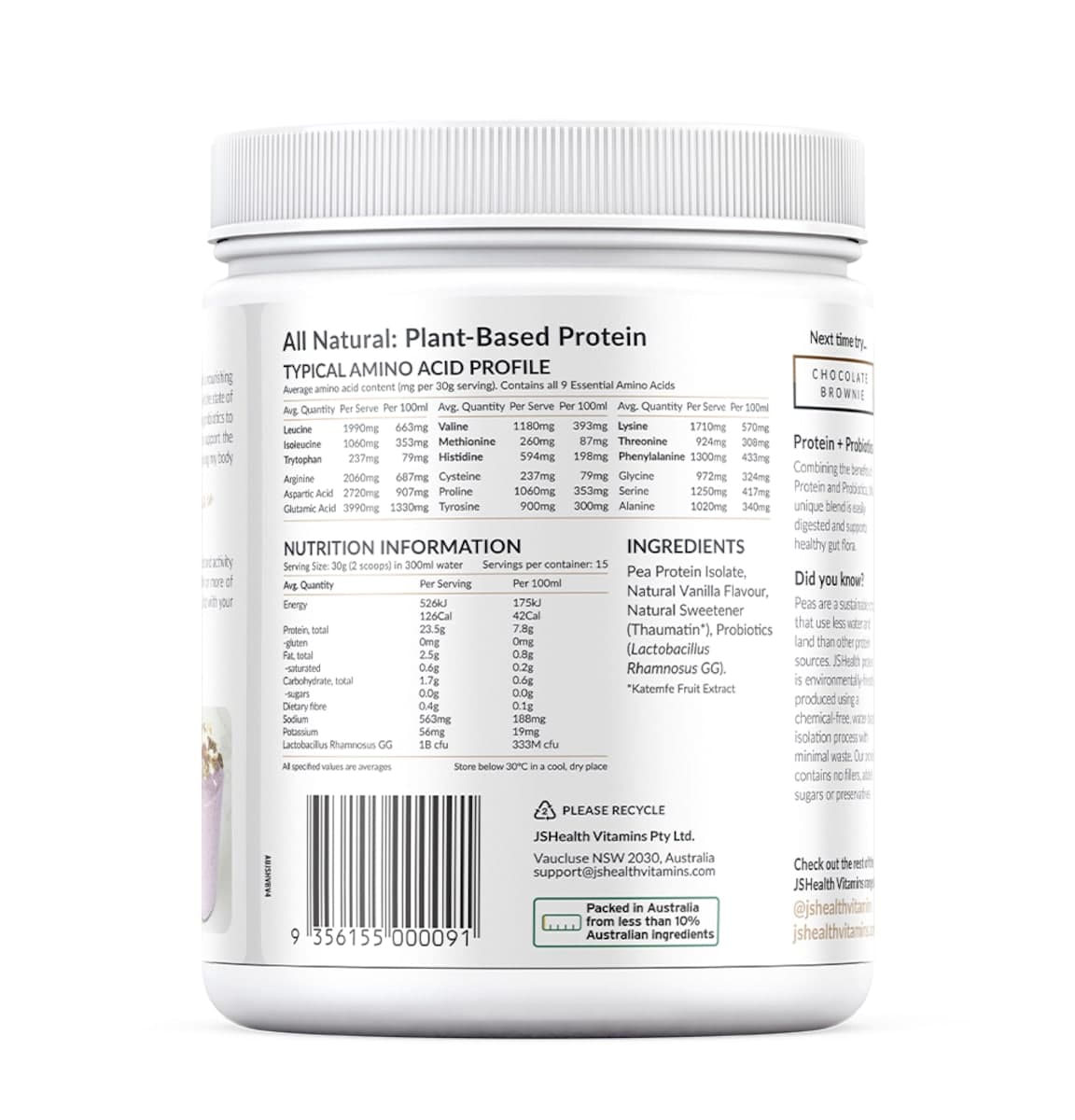 Thumbnail Jshealth Protein + Probiotics Vanilla Bean 450G