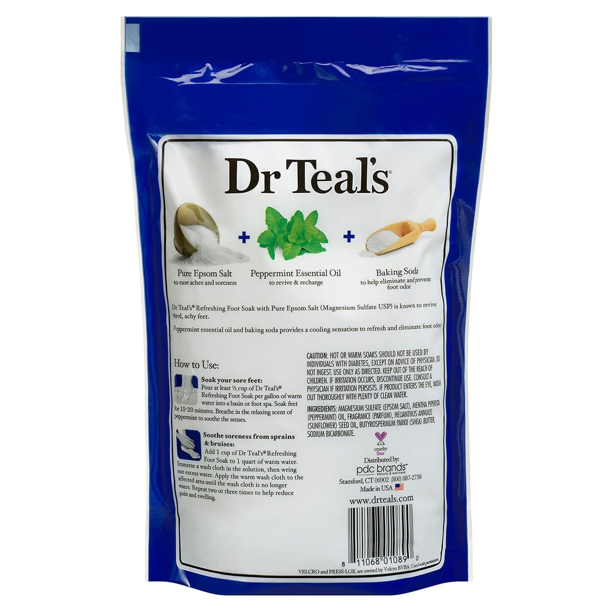 Thumbnail Dr Teals Epsom Salt Foot Soak Peppermint 908G