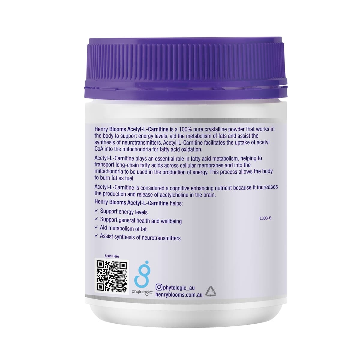 Thumbnail Henry Blooms Acetyl L-Carnitine Powder 250G