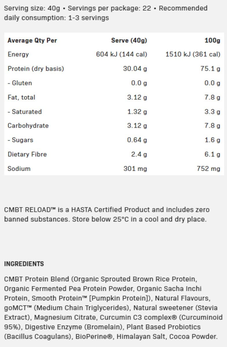 Thumbnail Cmbt Reload Protein Vanilla 900G