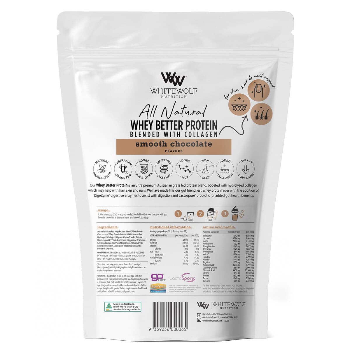 Thumbnail White Wolf Nutrition Whey Better Protein Smooth Chocolate 990G