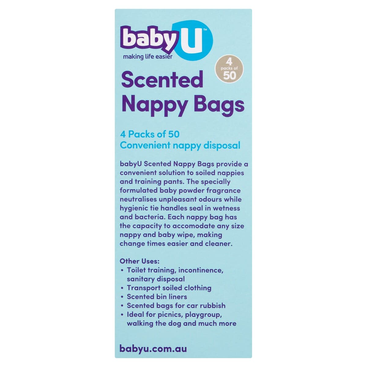 Thumbnail Baby U Scented Nappy Bags 200 Pack