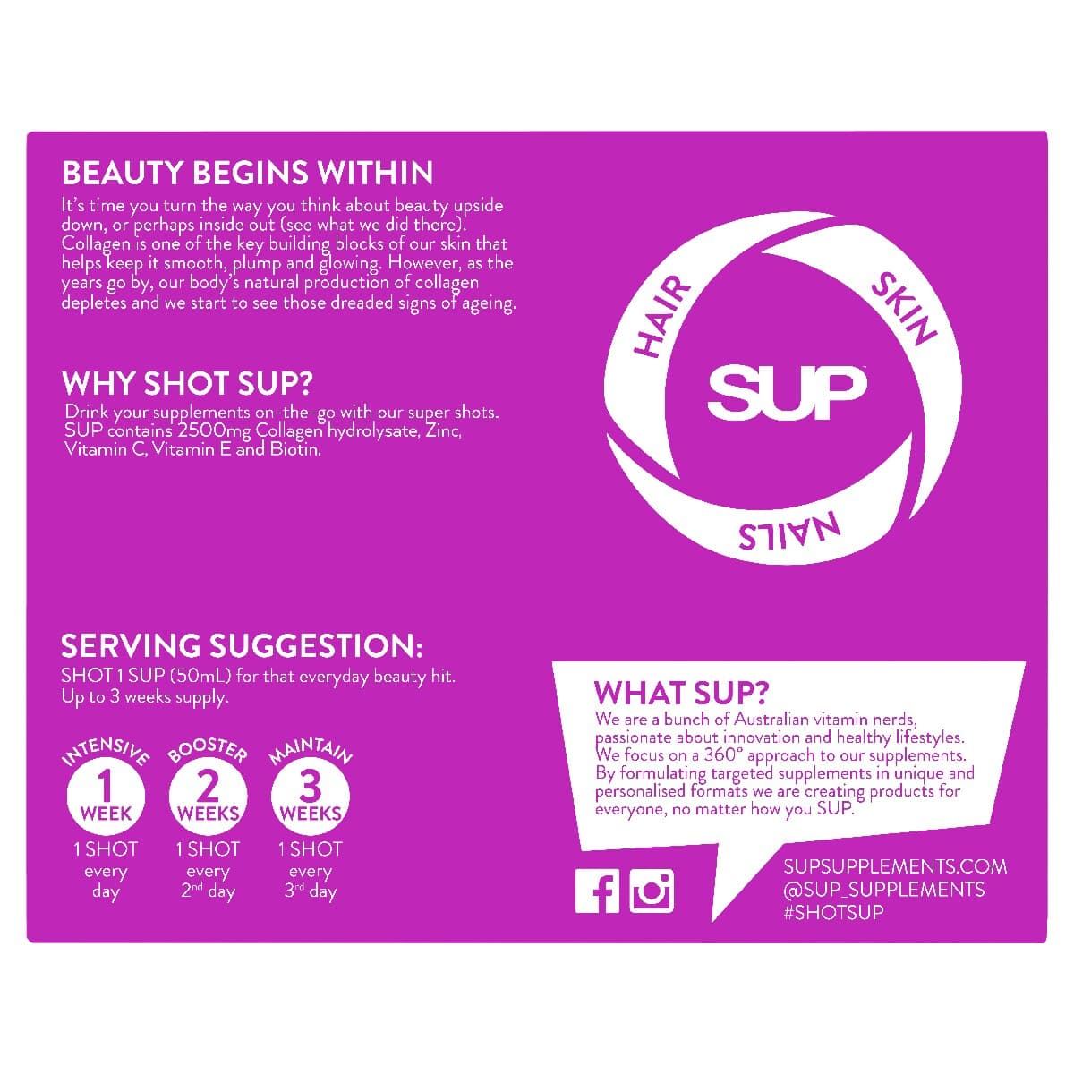 Thumbnail Sup Shots Collagen Hair Skin & Nails 8 X 50Ml