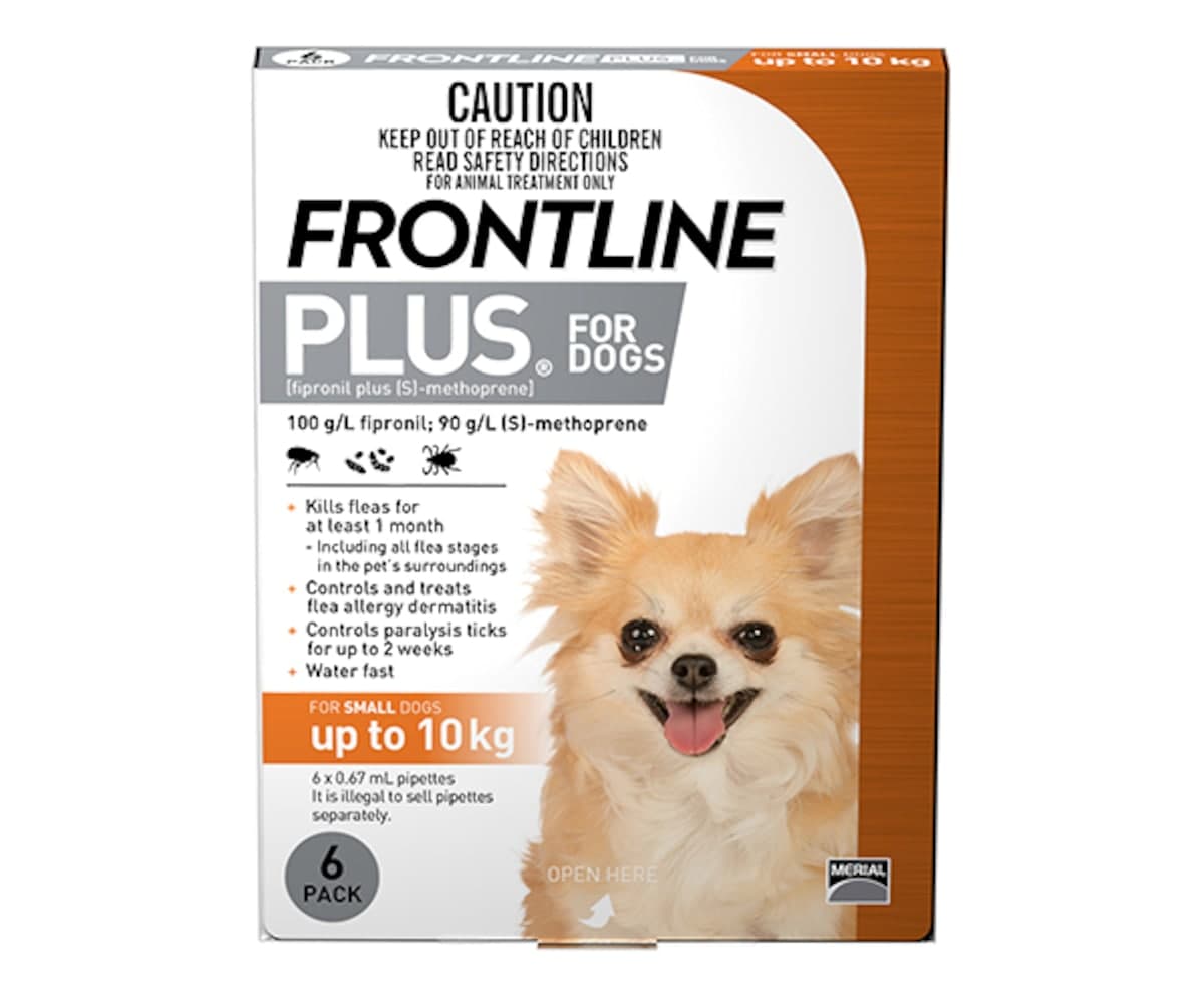 Frontline Plus For Small Dogs Up To 10Kg Orange 6 Doses