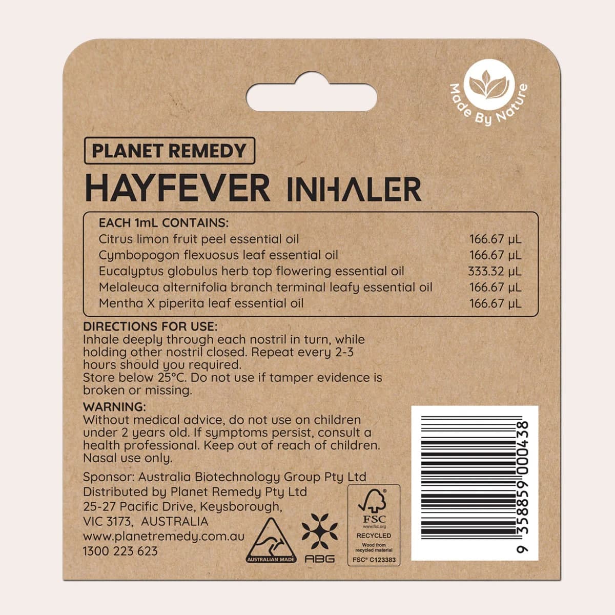 Thumbnail Planet Remedy Hayfever Inhaler 1Ml