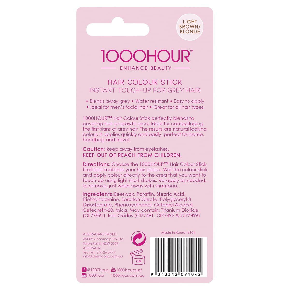 Thumbnail 1000 Hour Hair Colour Stick Light Brown