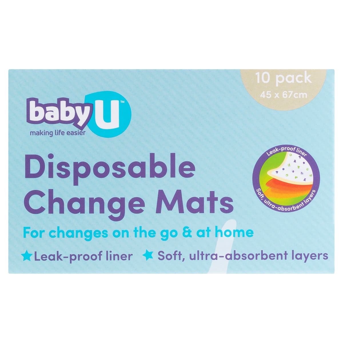 Thumbnail Baby U Disposable Change Mats 10 Pack