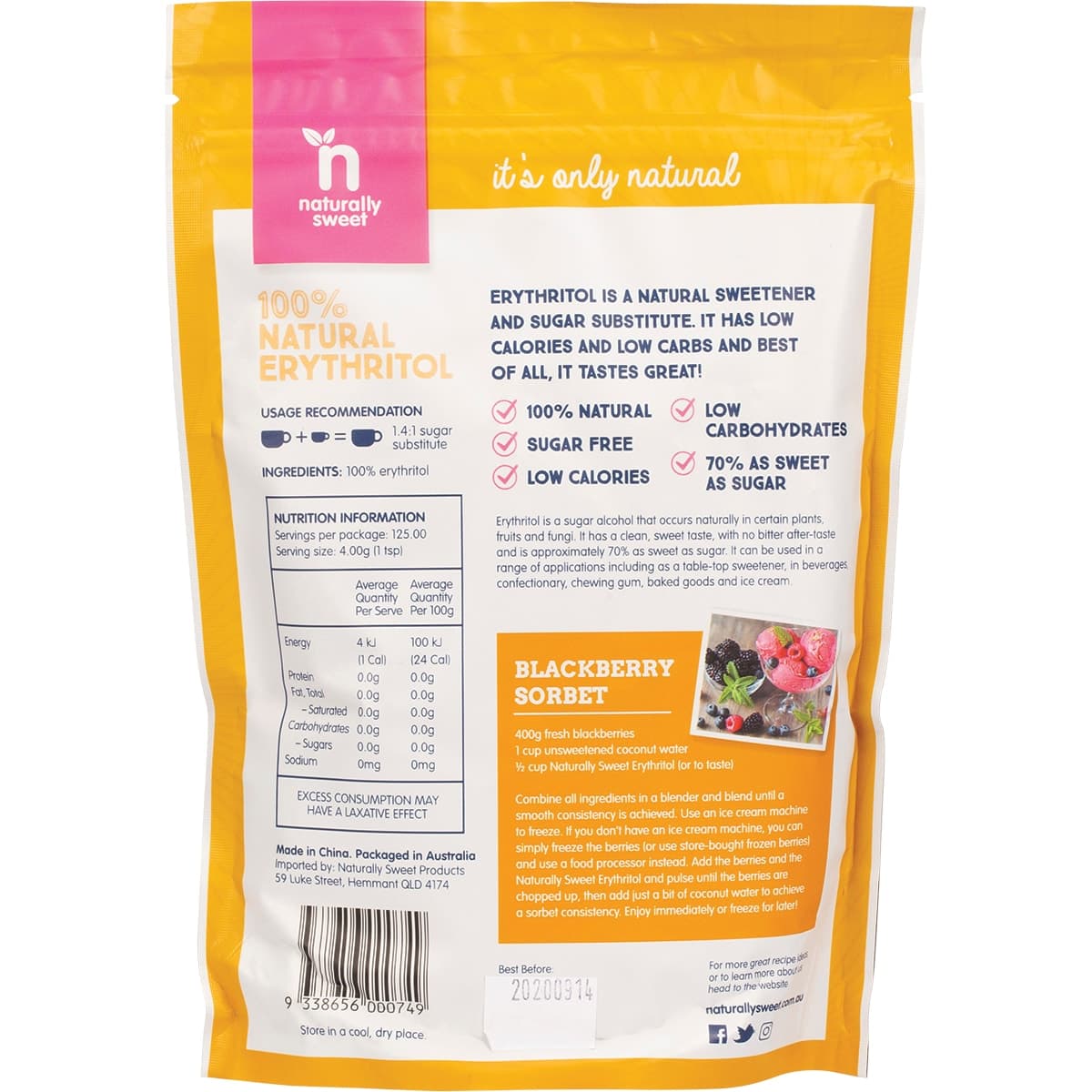 Thumbnail Naturally Sweet Erythritol 500G