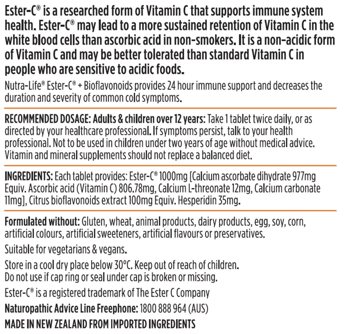 Thumbnail Nutra-Life Ester C + Bioflavonoids 50 Tablets