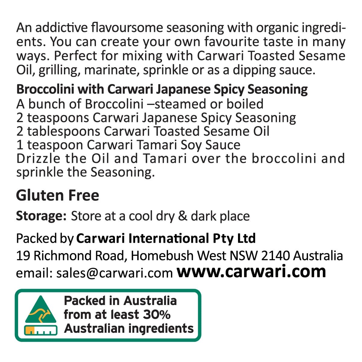 Thumbnail Carwari Organic Japanese Spicy Seasoning 100G