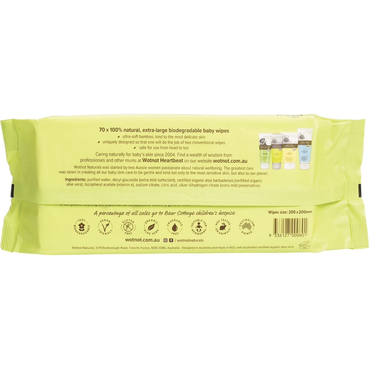 Thumbnail Wotnot Biodegradable Baby Wipes 70 Pack