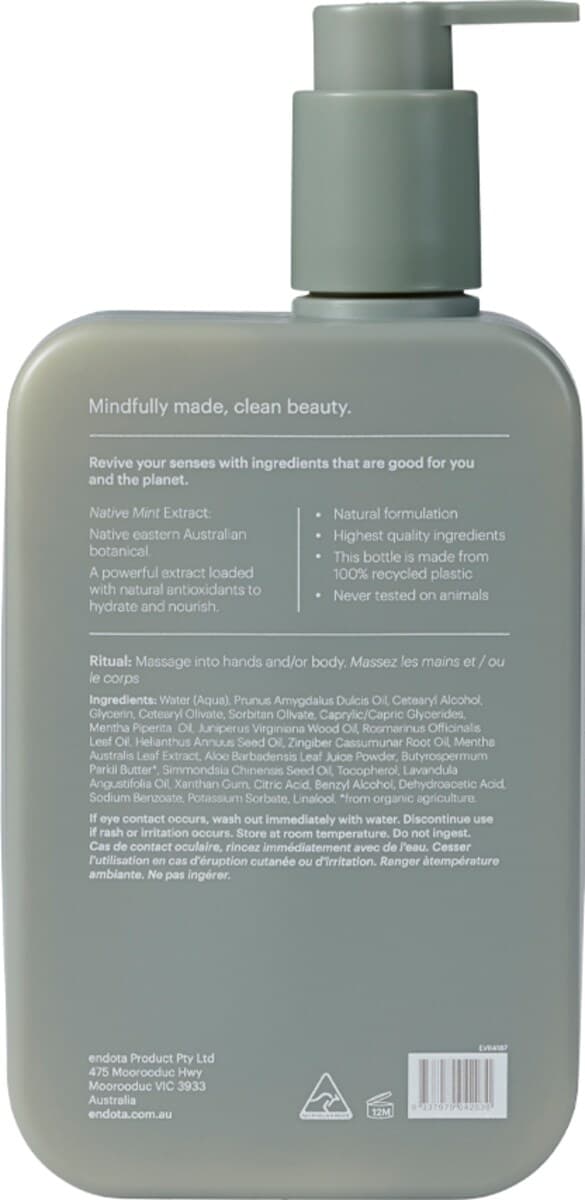 Thumbnail Endota Clean Native Mint & Cedarwood Hand & Body Lotion 500Ml